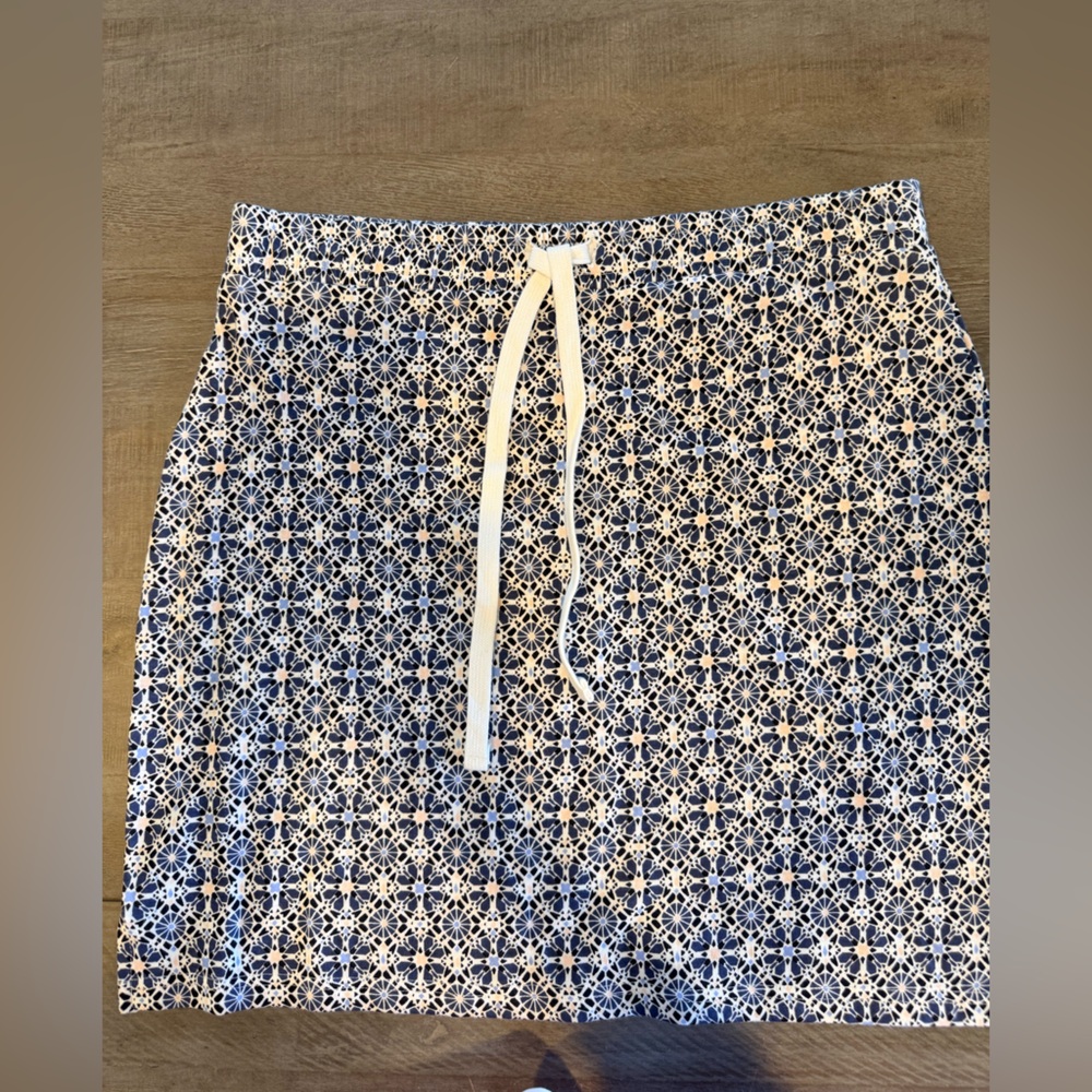 LOFT Blue and White Geometric Skirt